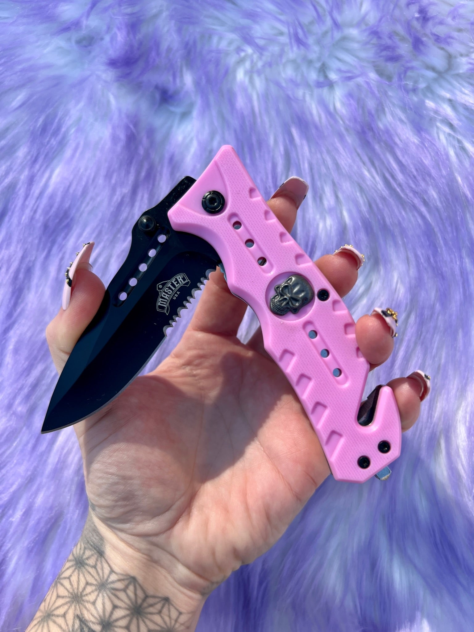 Pink Skull Crusher Knife - Blades For Babes - Spring Assisted - 2