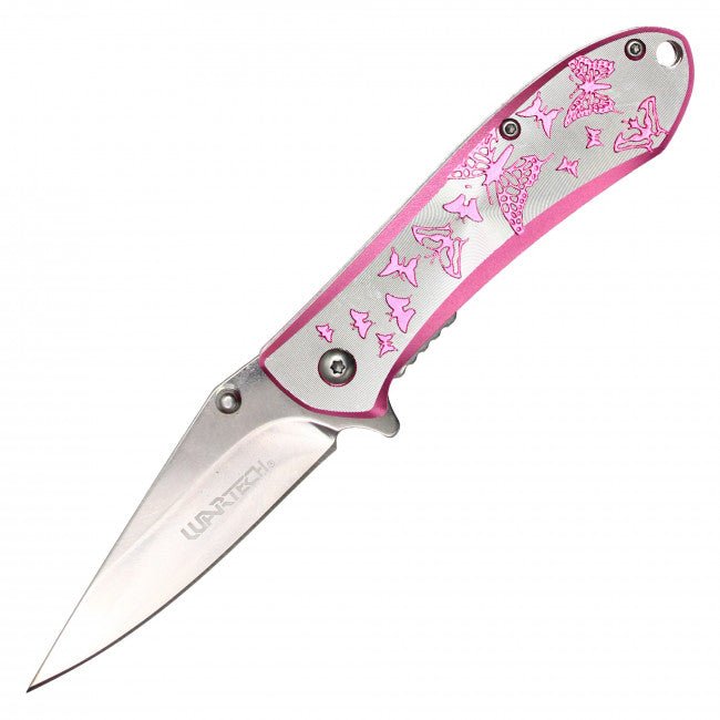 Pink Wings Spring Assisted Blade - Blades For Babes - Spring Assisted - 1
