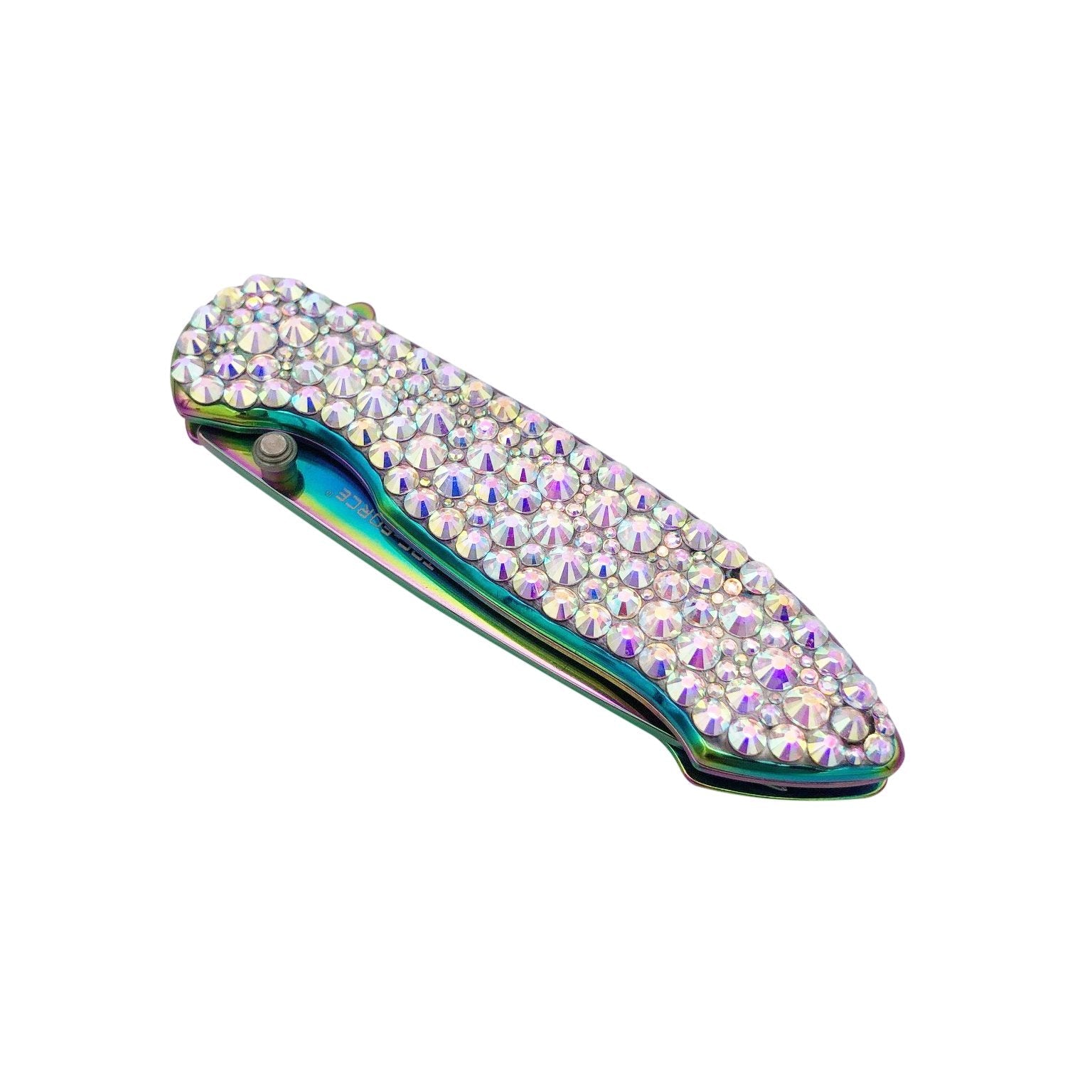 Swarovski Crystal Rainbow Pocket Knife - Blades For Babes Spring Assisted