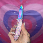Swarovski Crystal Rainbow Pocket Knife - Blades For Babes Spring Assisted