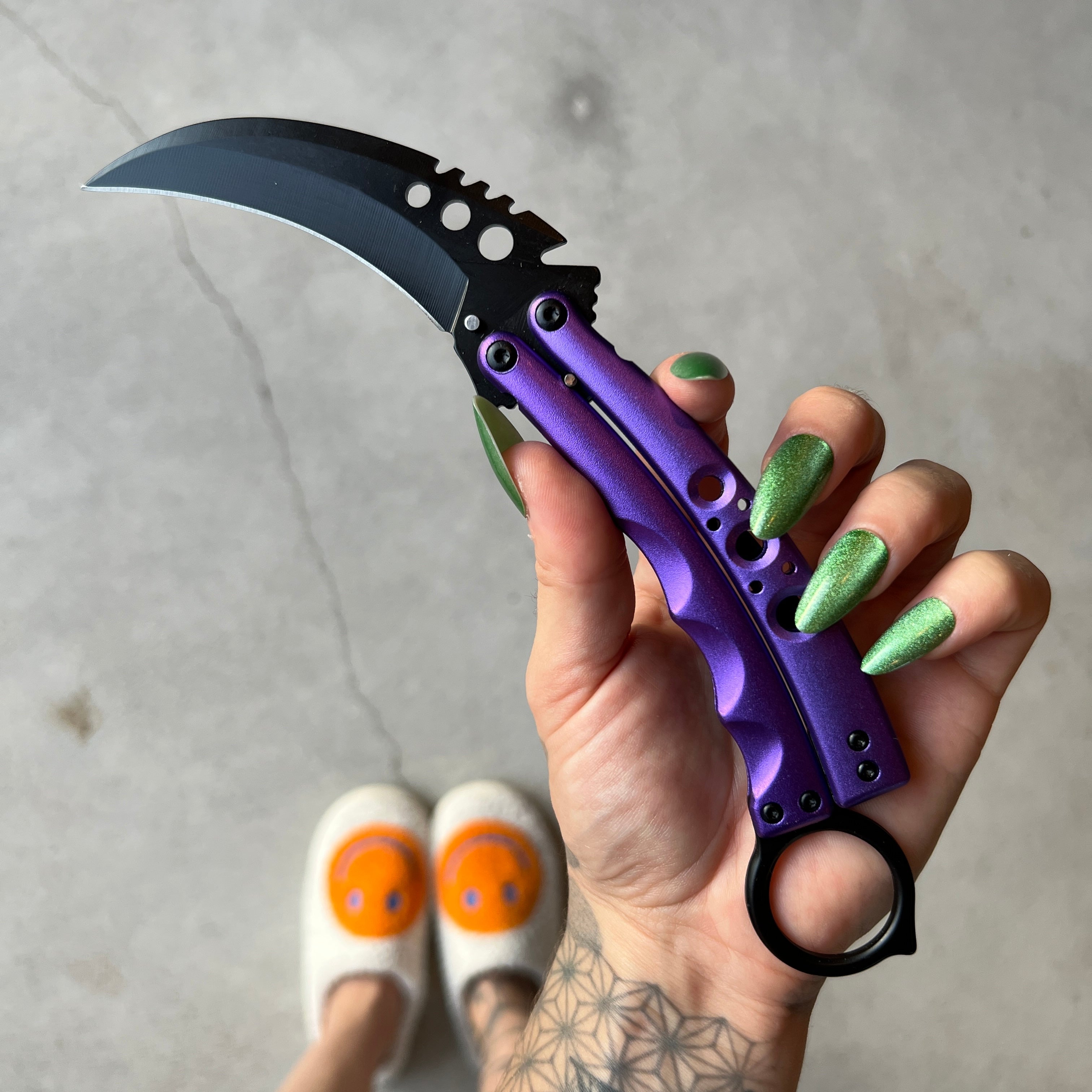 Purple Karambit Butterfly Knife - Blades For Babes - Butterfly Blade - 3