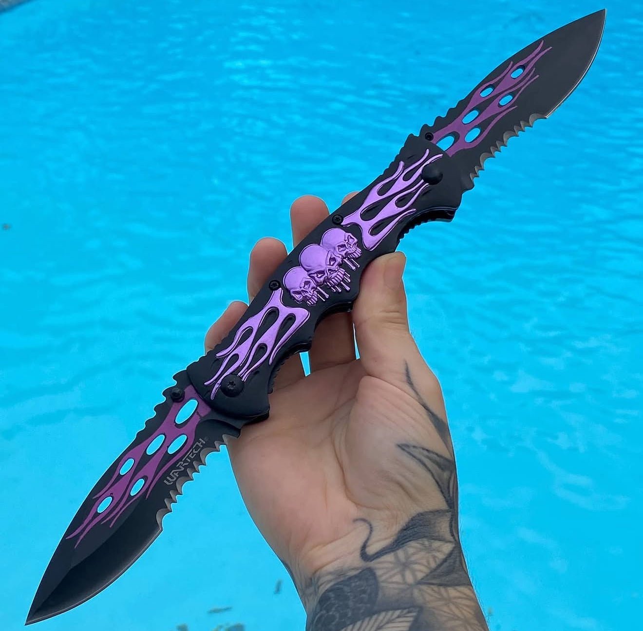 Saturn Skull Dual Blade - Blades For Babes - Pocket Knife - 1