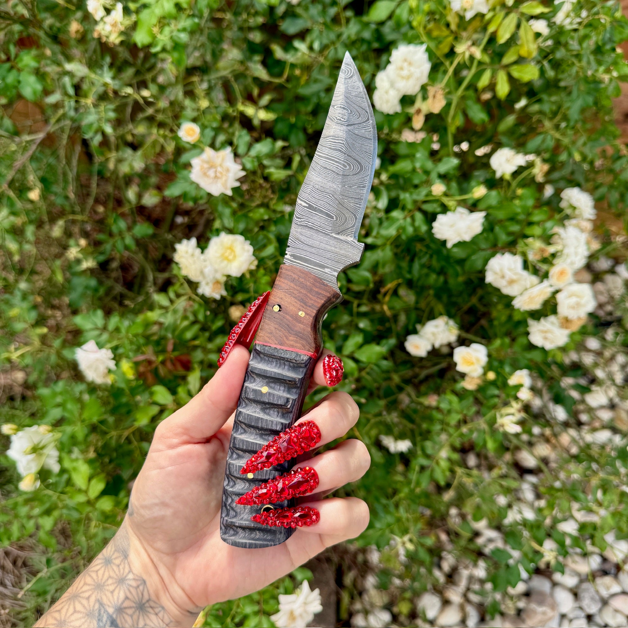 Nightshade Fixed Damascus Blade - Blades For Babes - Fixed Blade - 2