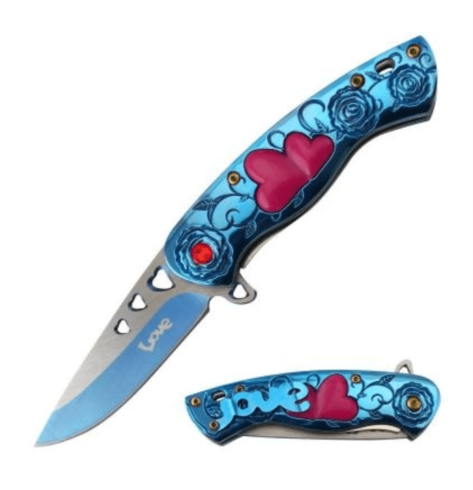 143 Blue Spring Assisted Blade – Blades For Babes