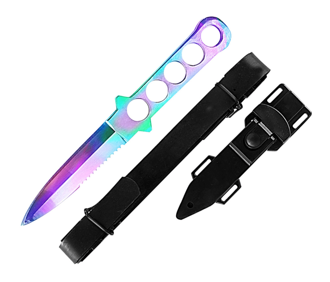 Rainbow Garter Belt Dagger - Blades For Babes - Fixed Blade - 1