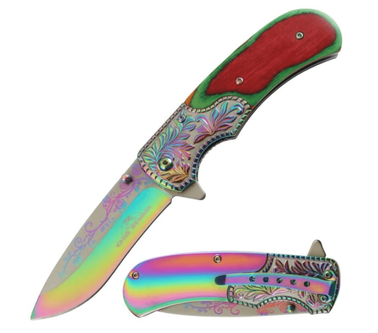 Double Rainbow Spring Assisted Blade - Blades For Babes - Spring Assisted - 1