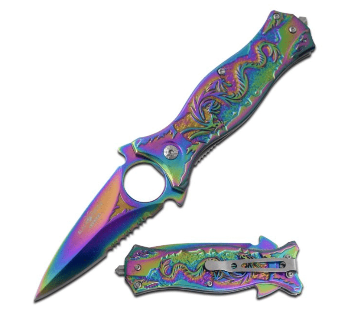 Supreme Rainbow Dragon Spring Assisted Blade - Blades For Babes - Spring Assisted - 1