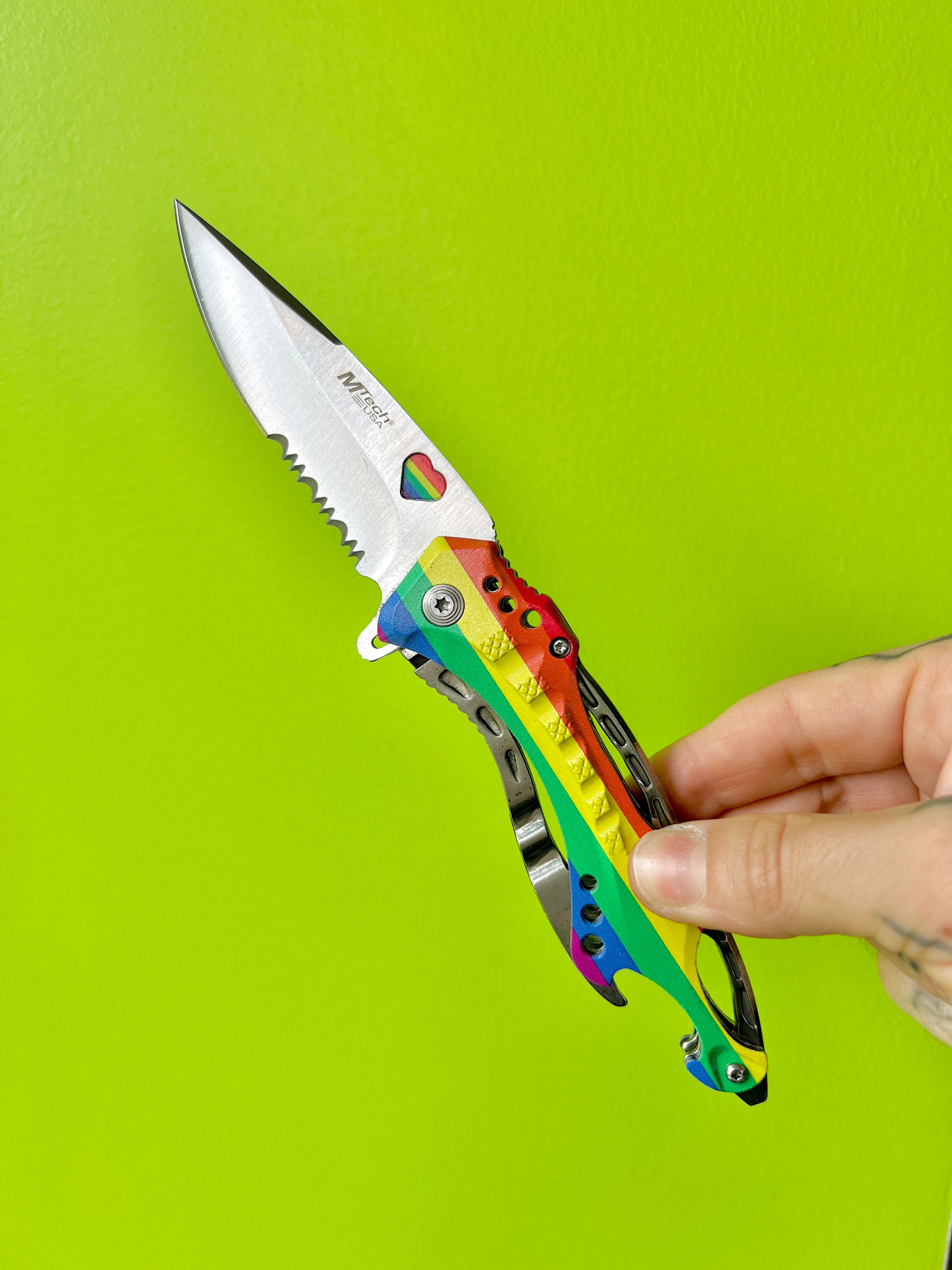 Rainbow Pride Knife - Blades For Babes - Spring Assisted - 1