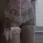 Leather & Lace Garter Knife - Pink - Blades For Babes - Throwers - 3