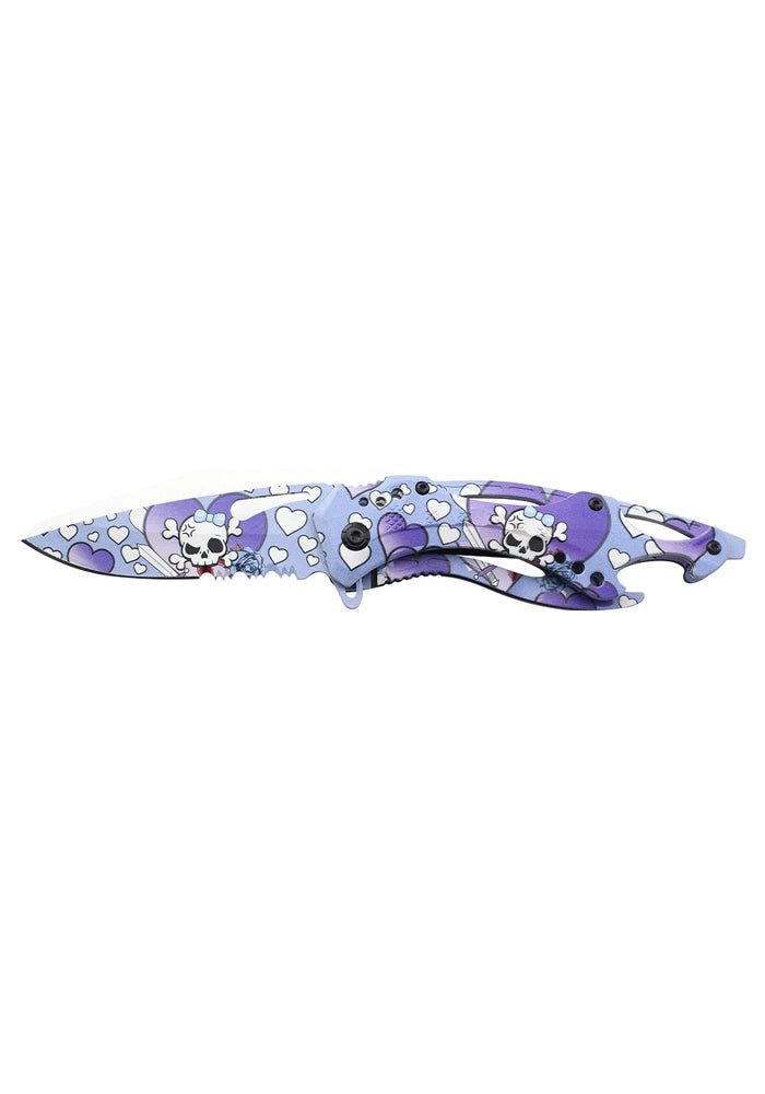 Skull Candy Spring Assisted Blade - Purple - Blades For Babes - Spring Assisted - 2