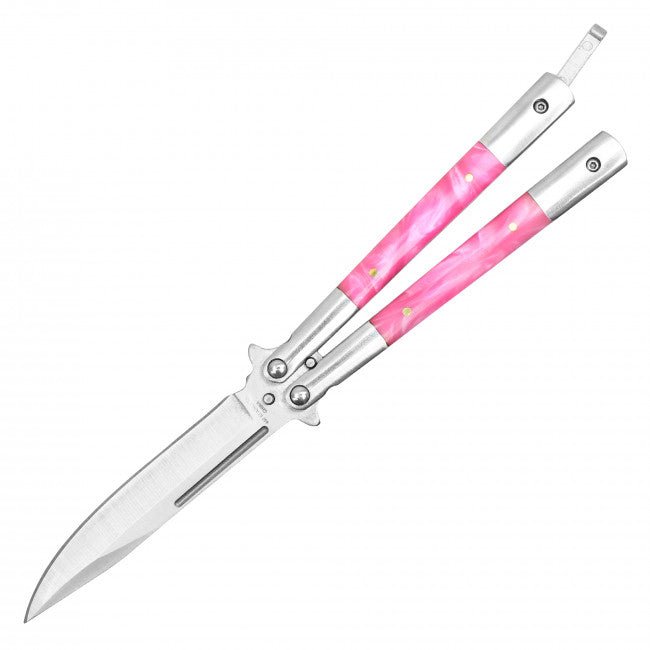 Pink Marble Butterfly Blade - Blades For Babes - Butterfly Blade - 3