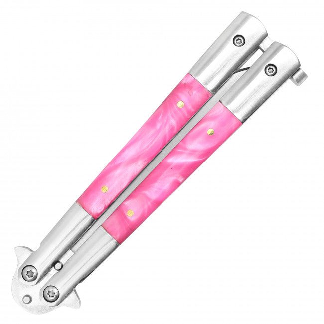 Pink Marble Butterfly Blade - Blades For Babes - Butterfly Blade - 2