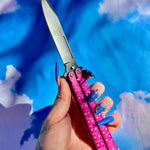 Hot Pink Studded Butterfly - Blades For Babes - Butterfly Blade - 6