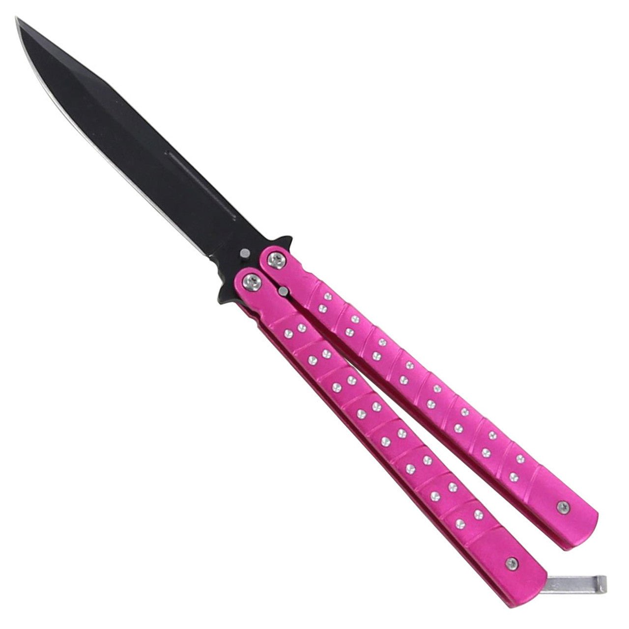 Hot Pink Studded Butterfly - Blades For Babes - Butterfly Blade - 1