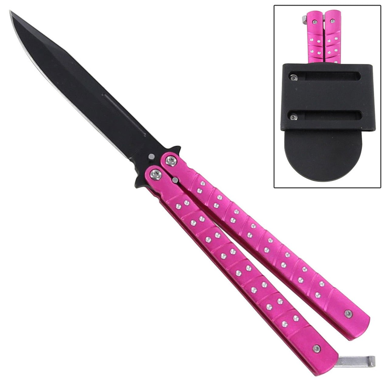 Hot Pink Studded Butterfly - Blades For Babes - Butterfly Blade - 4
