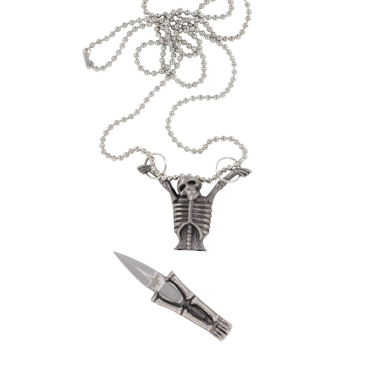 White Lie Skeleton Necklace - Blades For Babes - Fixed Blade - 3
