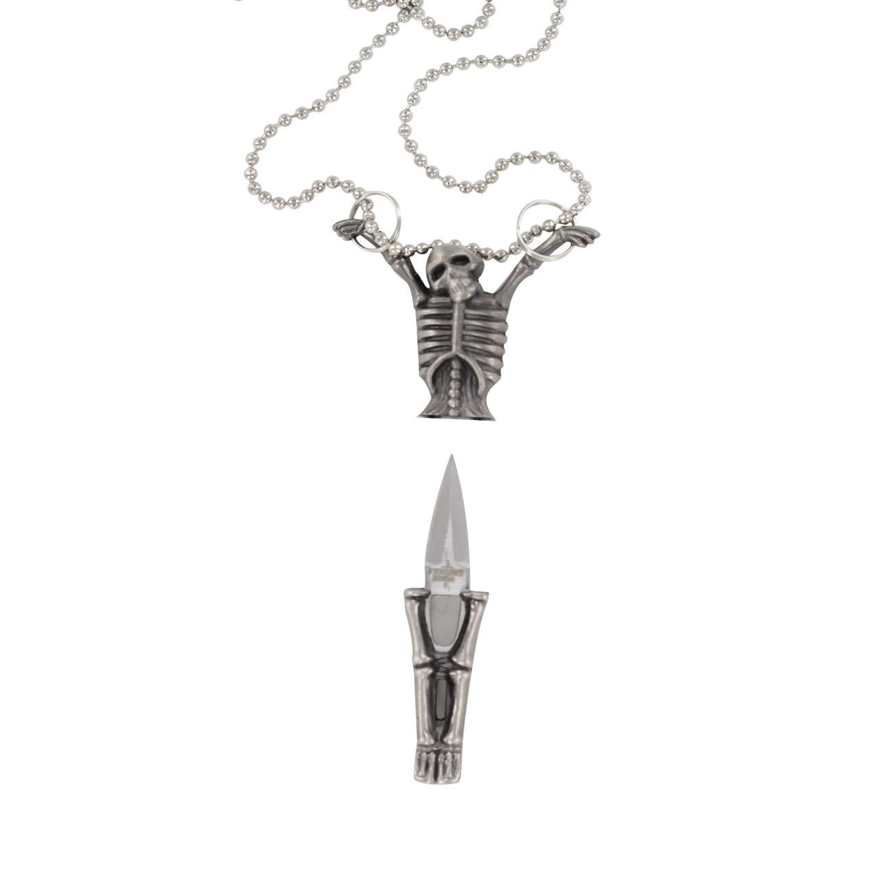 White Lie Skeleton Necklace - Blades For Babes - Fixed Blade - 1