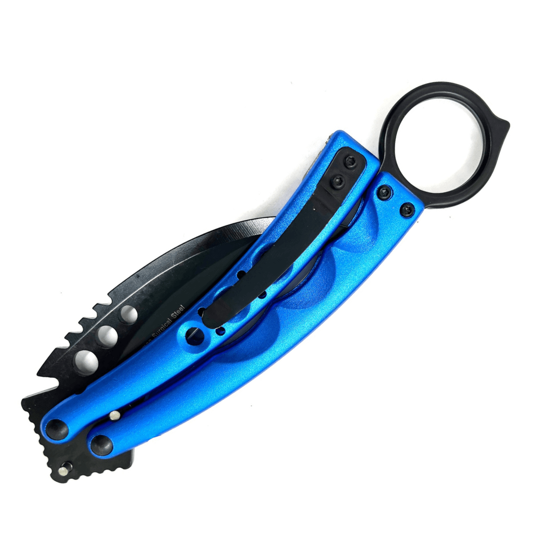 Blue Karambit Butterfly Knife - Blades For Babes - Butterfly Blade - 2