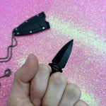 Black Dagger Necklace - Blades For Babes - Fixed Blade - 1