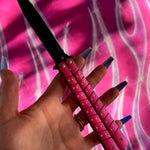 Hot Pink Studded Butterfly - Blades For Babes - Butterfly Blade - 5