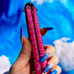 Hot Pink Studded Butterfly - Blades For Babes - Butterfly Blade - 8