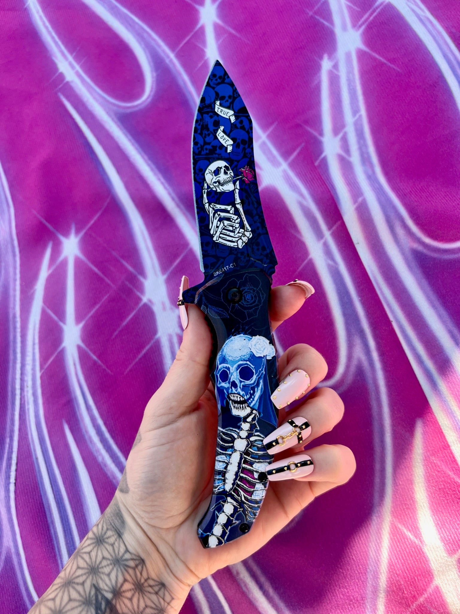 Skeleblue Spring Assisted Knife - Blades For Babes - Spring Assisted - 2
