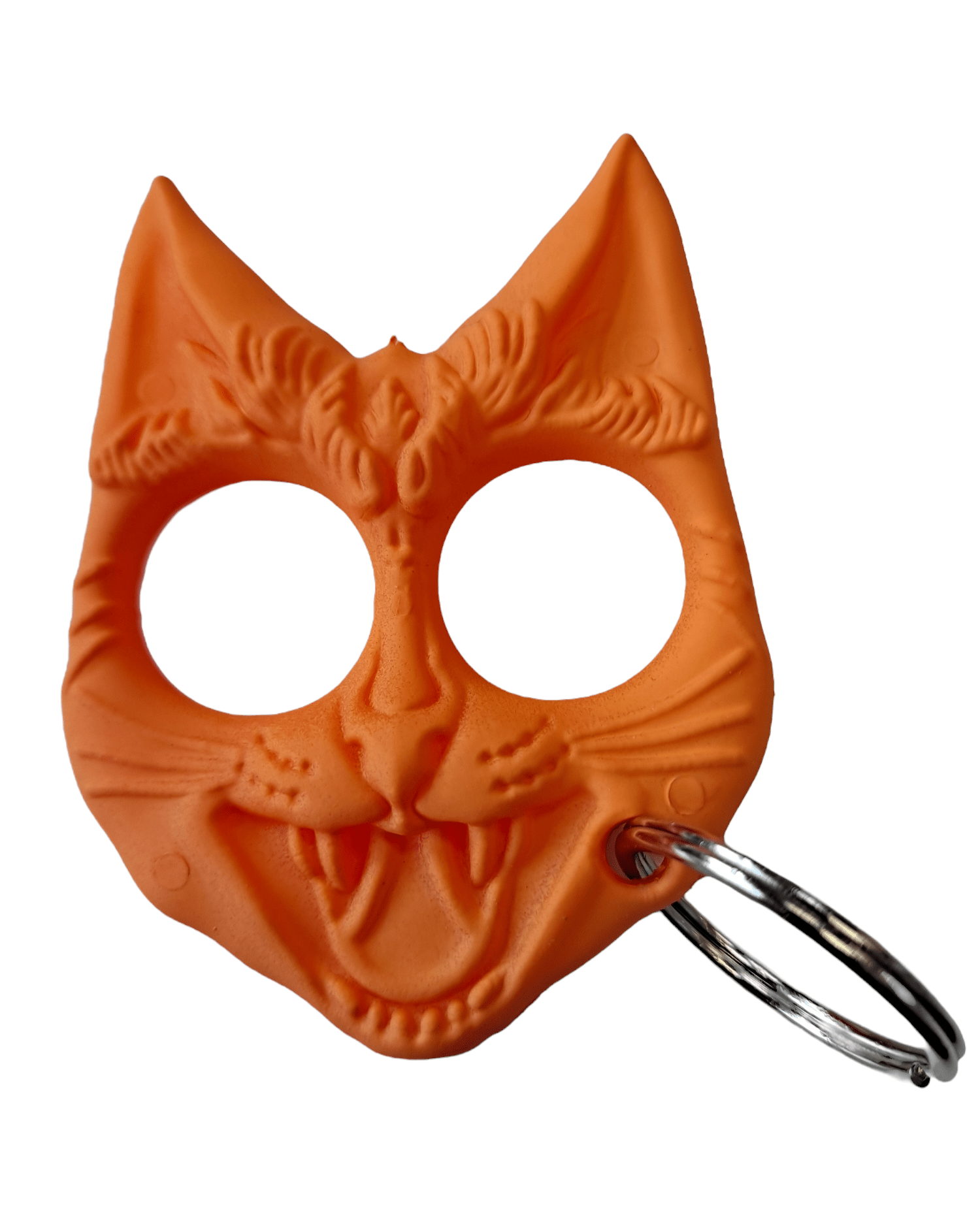 Evil Cat Keychain - Orange - Blades For Babes - Knuckles - 1