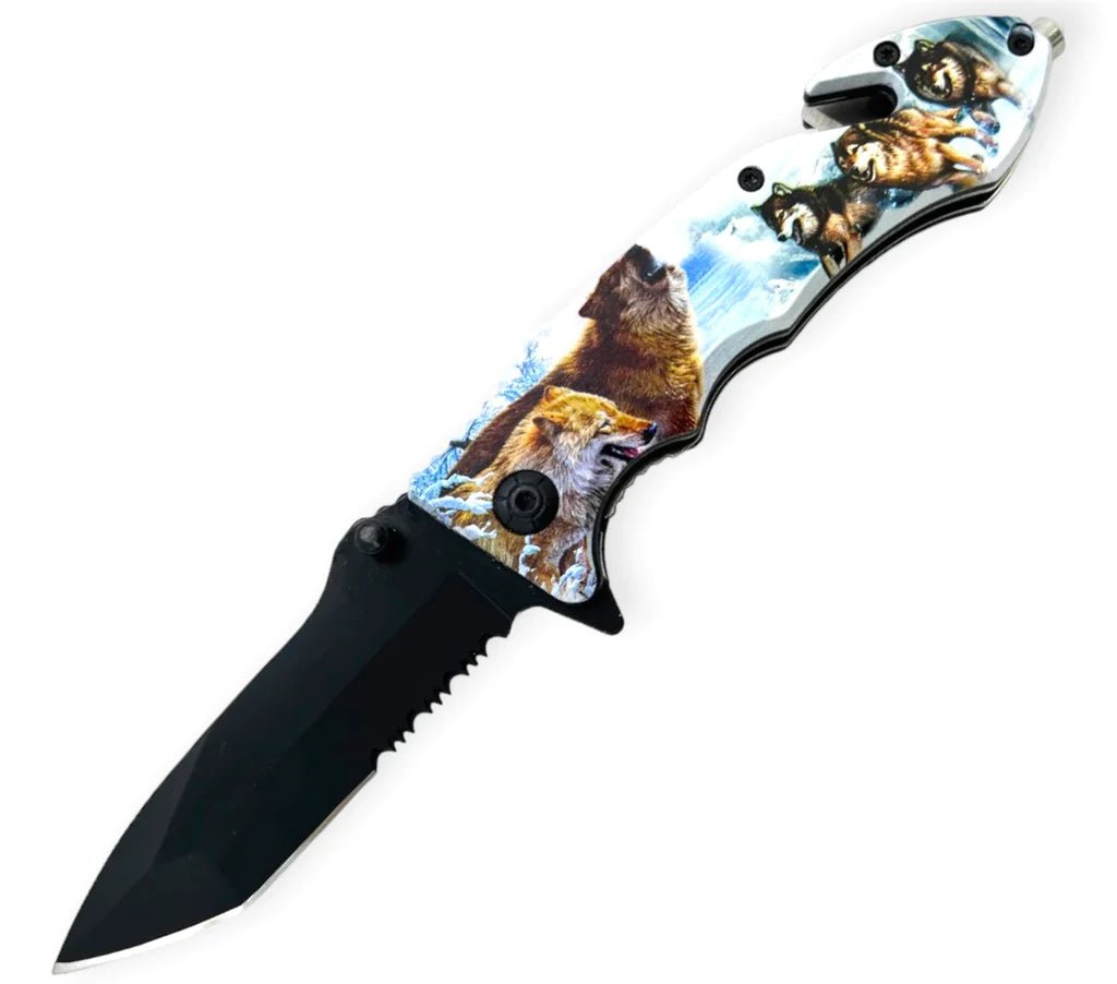 No Wolf Left Behind Knife - Blades For Babes - Spring Assisted - 1
