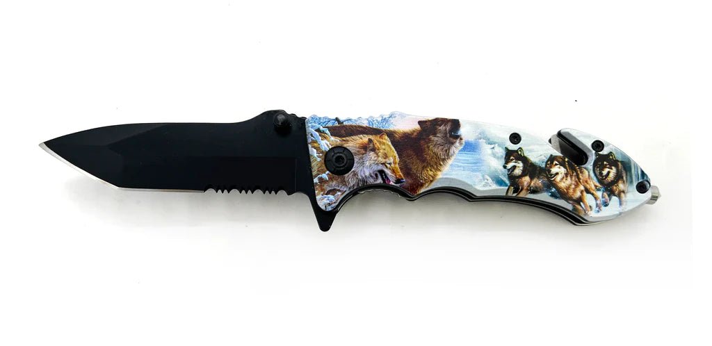 No Wolf Left Behind Knife - Blades For Babes - Spring Assisted - 2