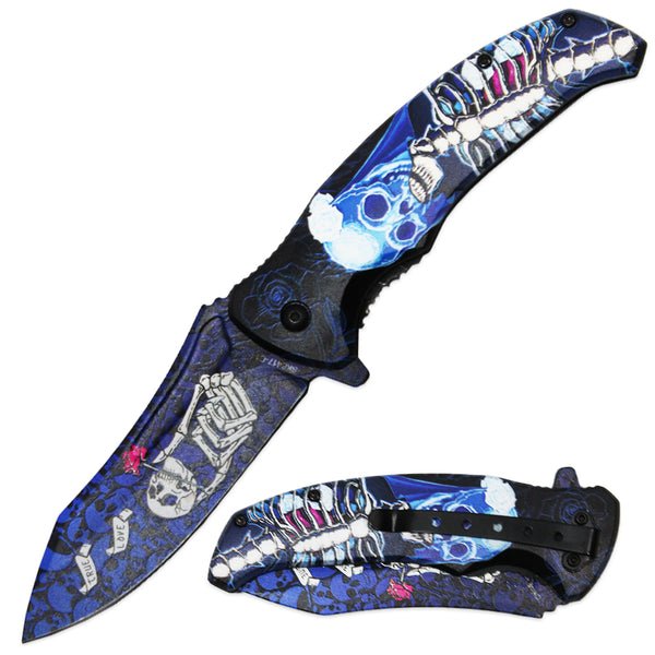 Skeleblue Spring Assisted Knife - Blades For Babes - Spring Assisted - 1