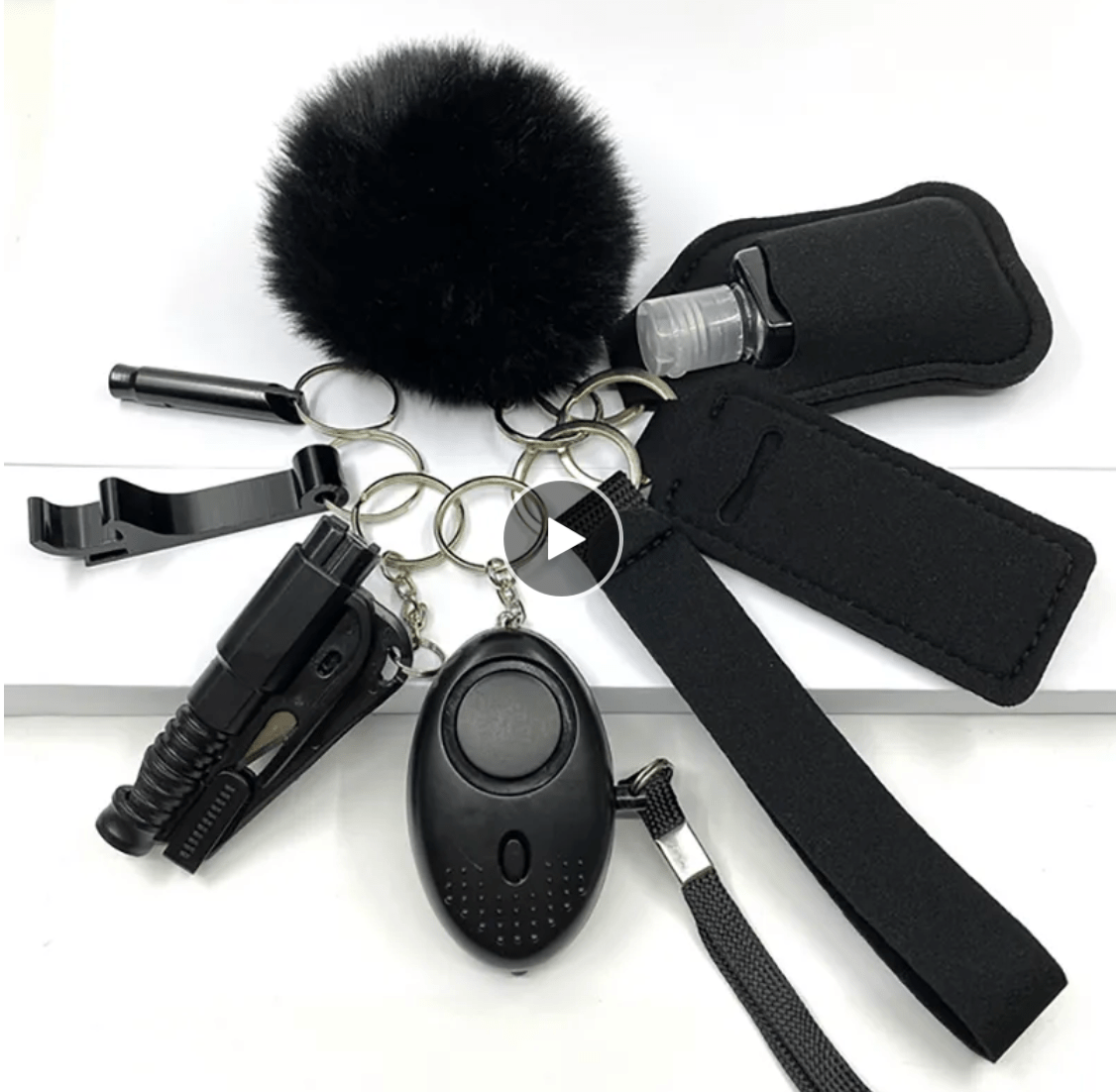 Black Keychain Defense Set - Blades For Babes - Knuckles - 1