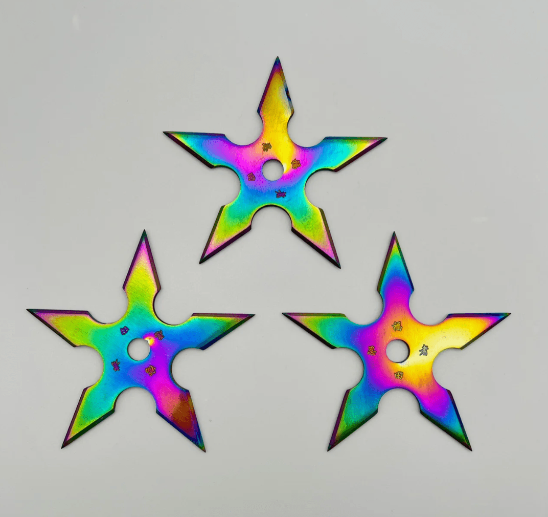 3PC Throwing Star Set - Rainbow - Blades For Babes - Throwers - 4