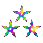 3PC Throwing Star Set - Rainbow - Blades For Babes - Throwers - 1