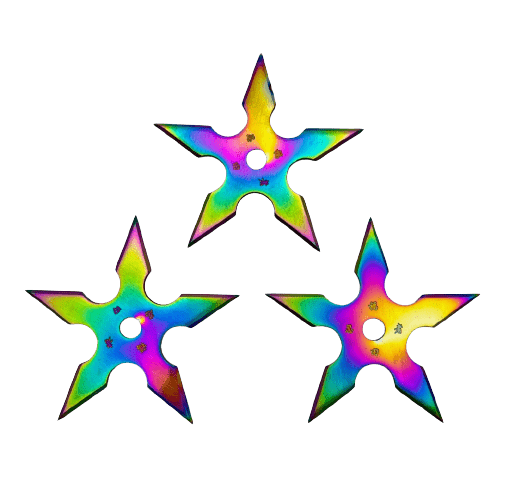 3PC Throwing Star Set - Rainbow - Blades For Babes - Throwers - 1