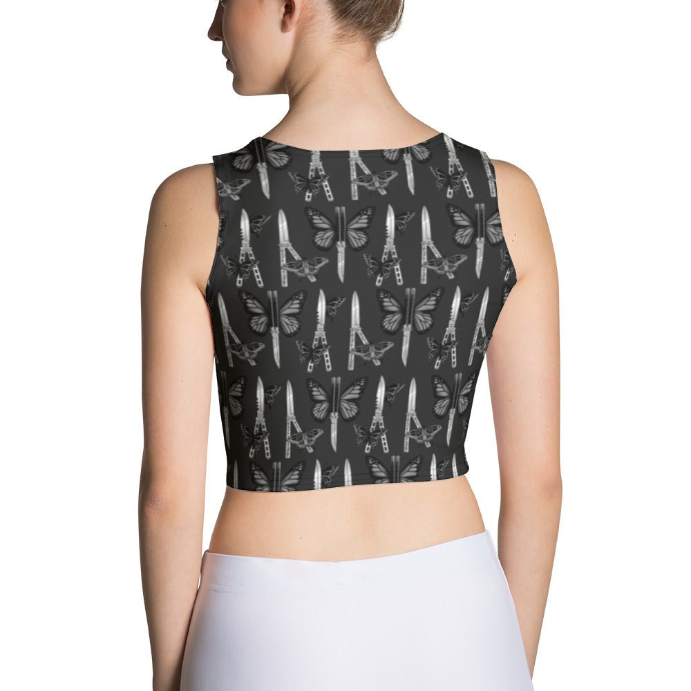 Black Butterfly Knives Crop Top - Blades For Babes - Clothing - 3