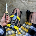 Color Garter Belt Dagger - Drop Point Blade - Blades For Babes Yellow Fixed Blade