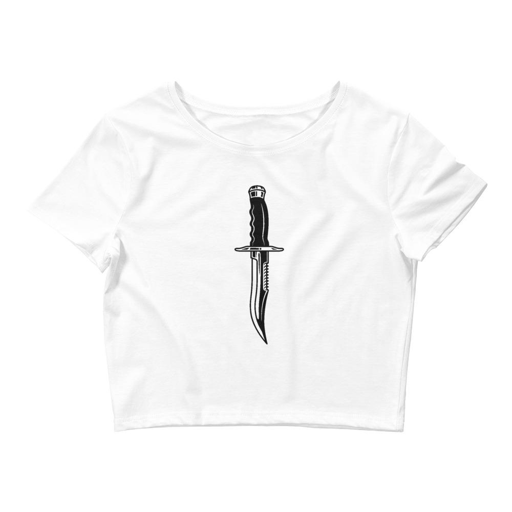 Dagger Crop Top - Blades For Babes White / XS/SM Clothing