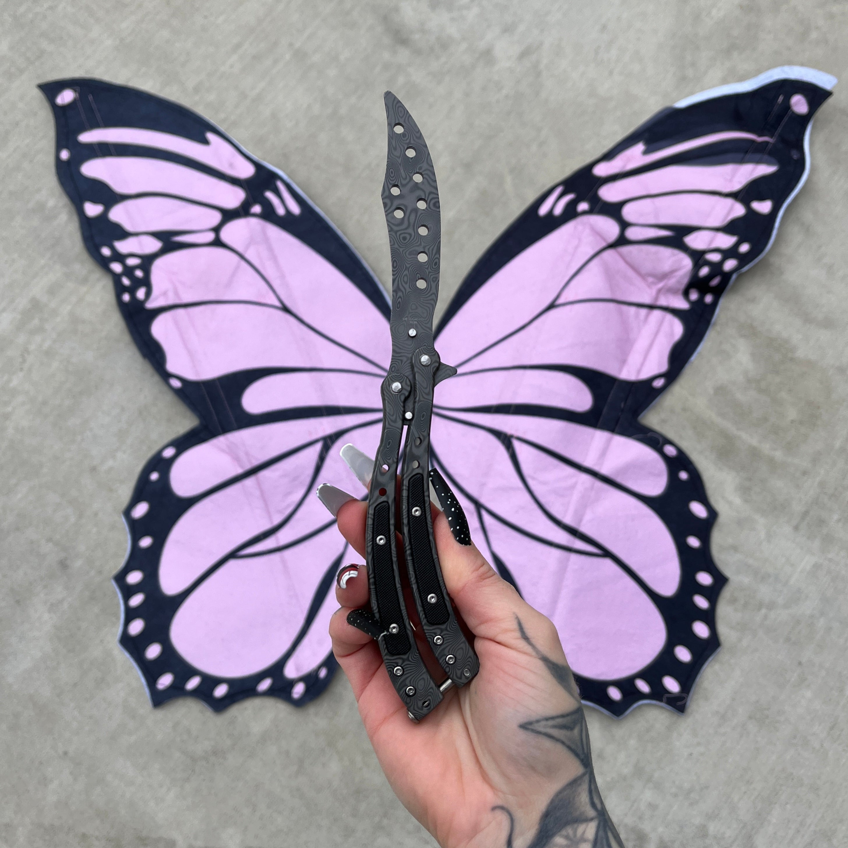 Damascus Butterfly Trainer - Blades For Babes - Butterfly Blade - 2