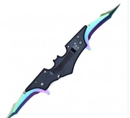 Dual Blade Rainbow Bat Knife - Blades For Babes - Spring Assisted - 3