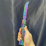 Hira Zukuri Butterfly Knife - Rainbow - Blades For Babes - Butterfly Blade - 2