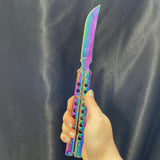 Hira Zukuri Butterfly Knife - Rainbow - Blades For Babes - Butterfly Blade - 2