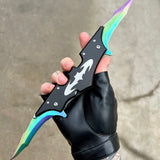 Dual Blade Rainbow Bat Knife - Blades For Babes - Spring Assisted - 1