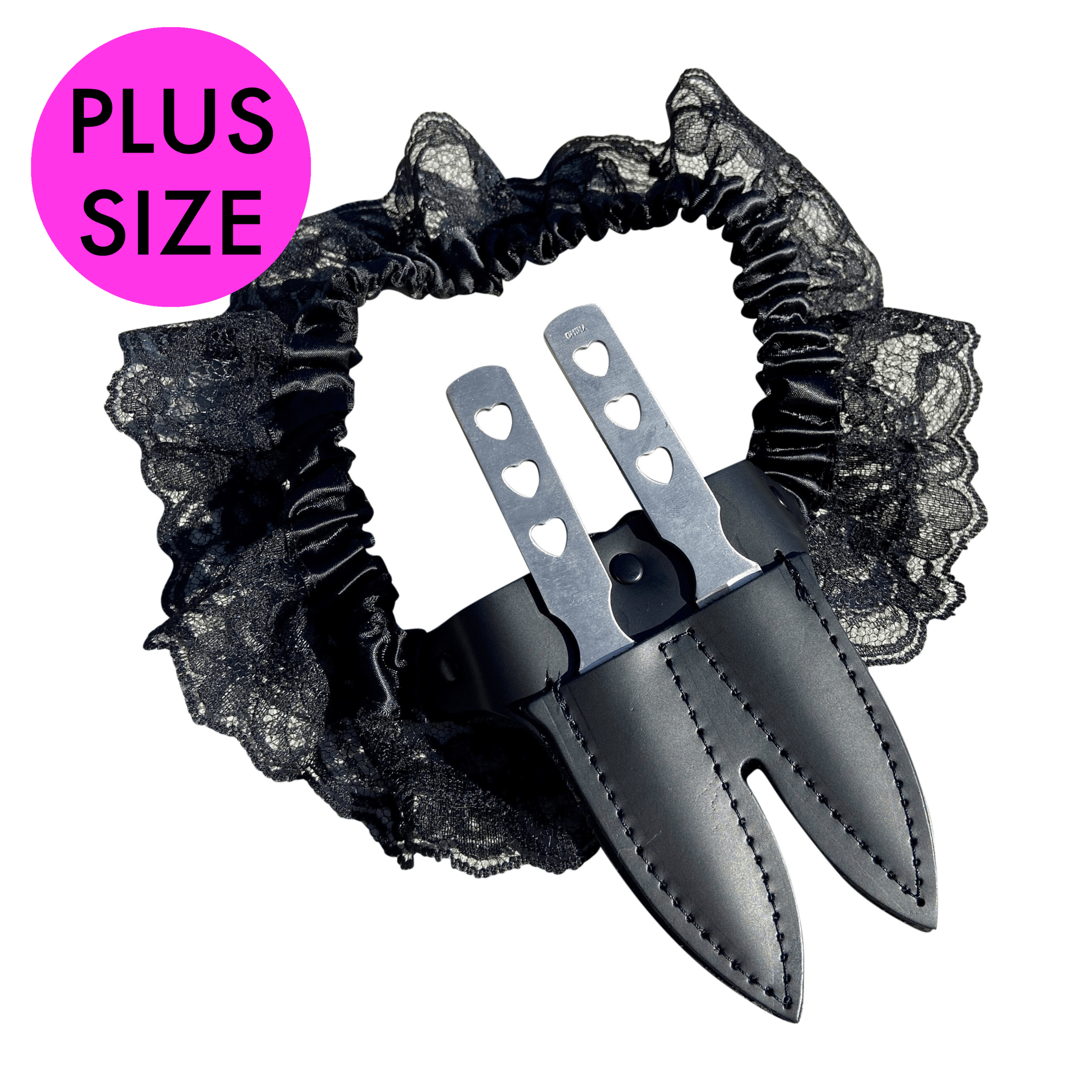 Plus size leather sales garter