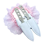 Leather & Lace Garter Knife - Pink - Blades For Babes - Throwers - 6
