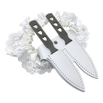 Leather & Lace Garter Knife - White - Blades For Babes - Throwers - 1