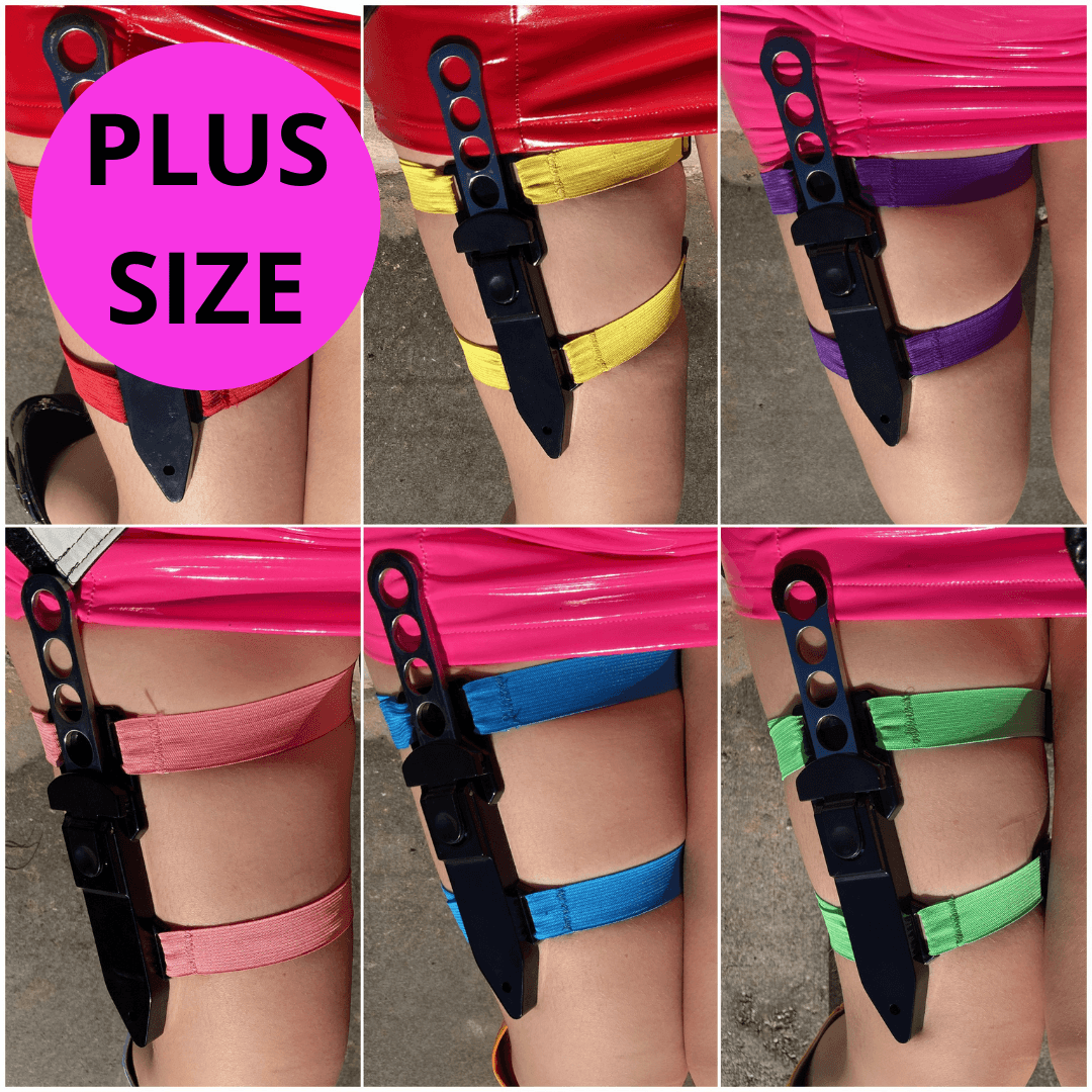 Plus Size Color Garter Belt Dagger - Drop Point Blade - Blades For Babes - Fixed Blade - 1