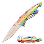 Rainbow Pride Knife - Blades For Babes - Spring Assisted - 2