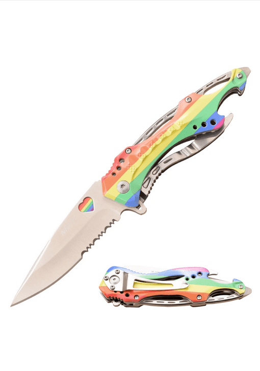 Rainbow Pride Knife - Blades For Babes - Spring Assisted - 2