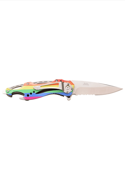 Rainbow Pride Knife - Blades For Babes - Spring Assisted - 3