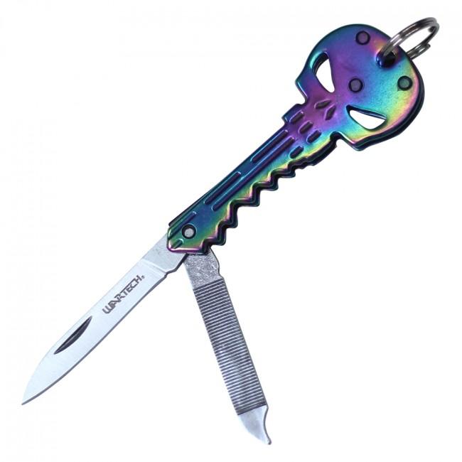 Rainbow Skull Key Knife - Blades For Babes - Pocket Knife - 1